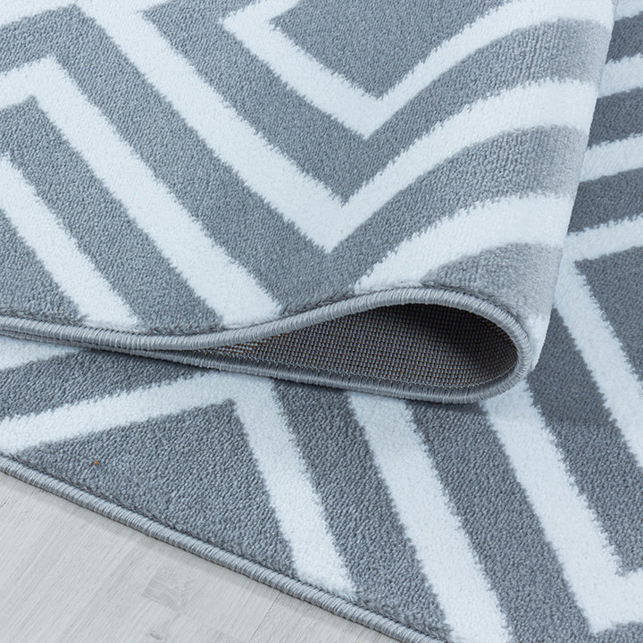 Modern vloerkleed - Streaky Square Grijs/Wit - 4