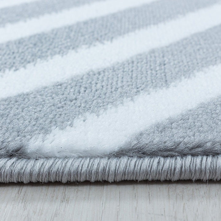 Modern vloerkleed - Streaky Square Grijs/Wit - 3