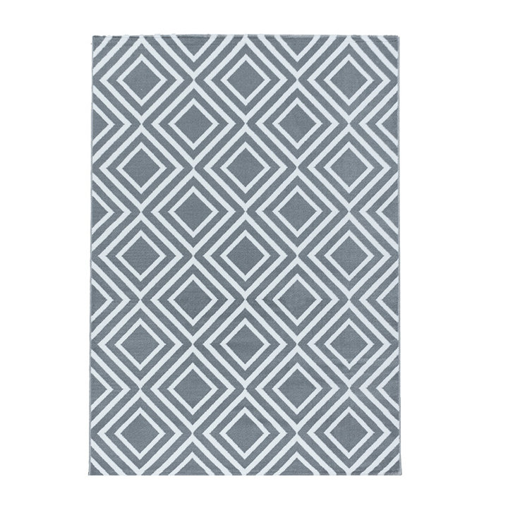 Modern vloerkleed - Streaky Square Grijs/Wit - 1
