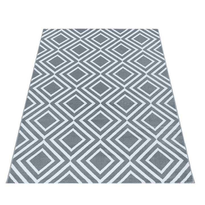 Modern vloerkleed - Streaky Square Grijs/Wit - 2