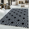 Modern vloerkleed - Streaky Square Zwart - thumbnail