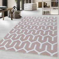 Modern vloerkleed - Streaky Pattern Roze Wit