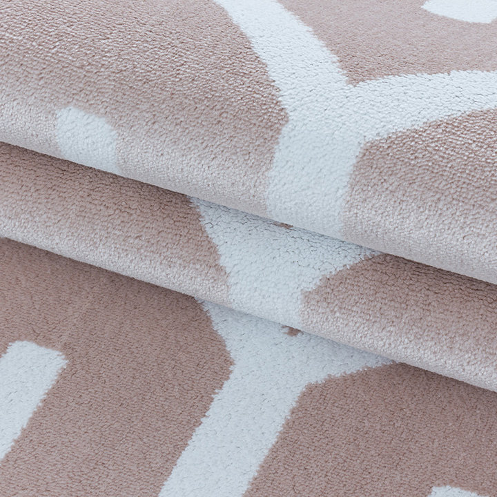 Modern vloerkleed - Streaky Pattern Roze/Wit - 5