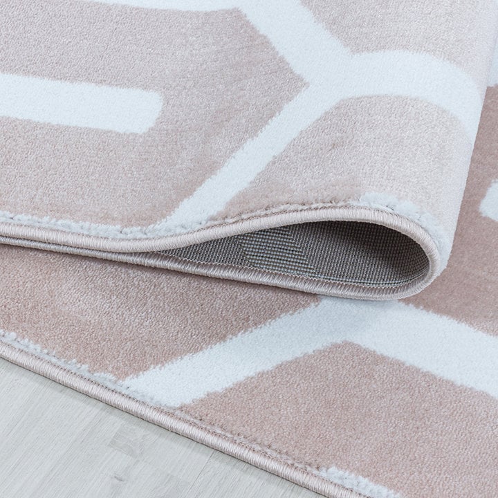 Modern vloerkleed - Streaky Pattern Roze/Wit - 4