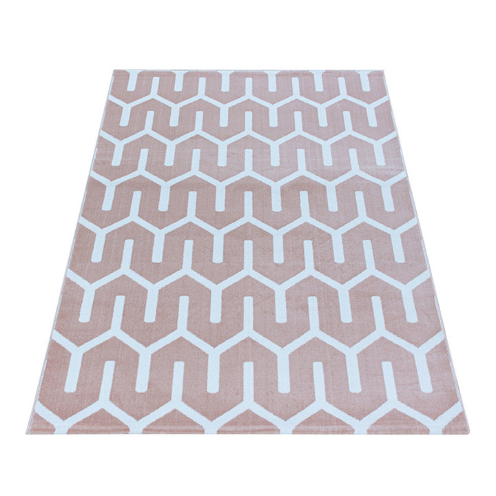 Modern vloerkleed - Streaky Pattern Roze/Wit - 2