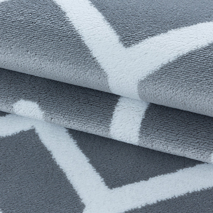 Modern vloerkleed - Streaky Pattern Grijs/Wit - 5