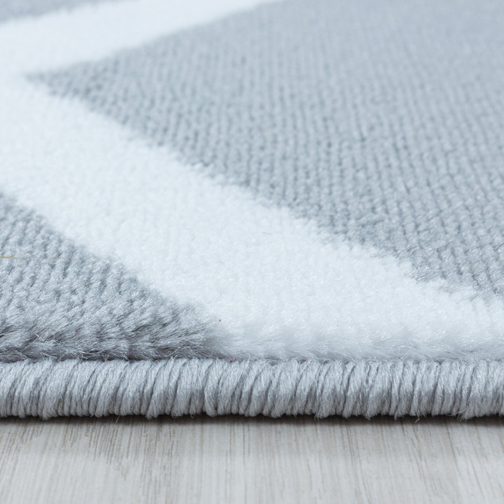 Modern vloerkleed - Streaky Pattern Grijs/Wit - 3