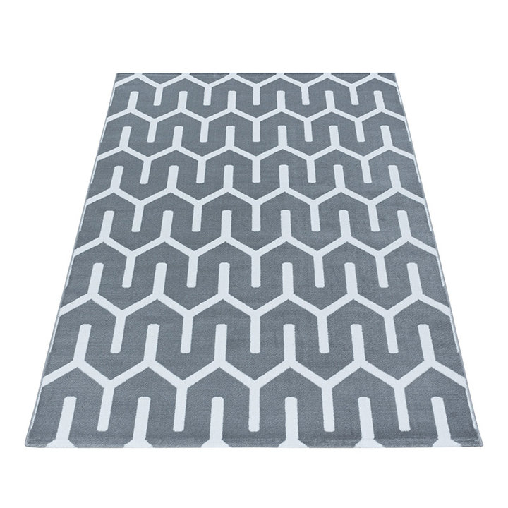 Modern vloerkleed - Streaky Pattern Grijs/Wit - 2