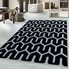 Modern vloerkleed - Streaky Pattern Zwart/Wit - thumbnail