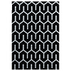 Modern vloerkleed - Streaky Pattern Zwart/Wit - thumbnail 1
