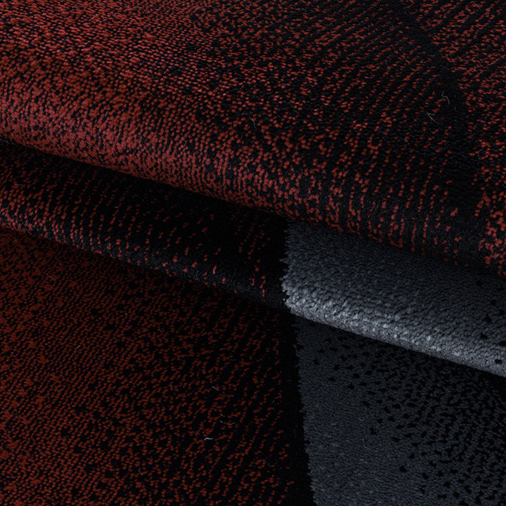 Modern vloerkleed - Streaky Waves Rood/Zwart - 5