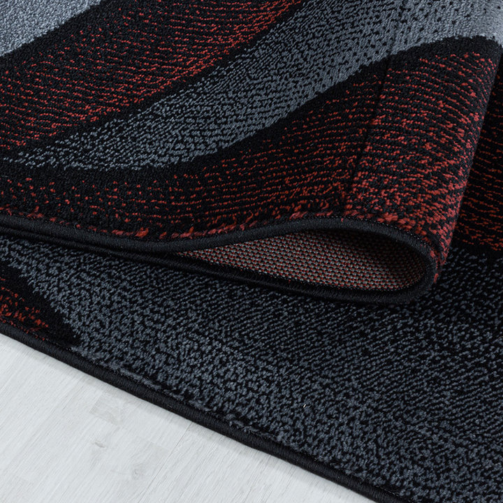 Modern vloerkleed - Streaky Waves Rood/Zwart - 4