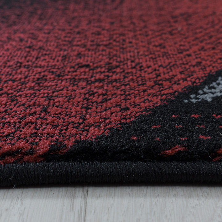 Modern vloerkleed - Streaky Waves Rood/Zwart - 3