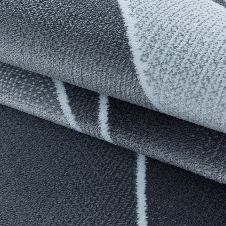 Modern vloerkleed - Streaky Waves Grijs/Wit - 5