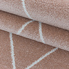 Retro vloerkleed - Stencil Triangle Roze/Wit