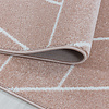Retro vloerkleed - Stencil Triangle Roze/Wit