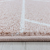 Retro vloerkleed - Stencil Triangle Roze/Wit