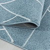 Retro vloerkleed - Stencil Triangle Blauw Wit