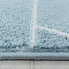 Retro vloerkleed - Stencil Triangle Blauw Wit