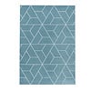 Retro vloerkleed - Stencil Triangle Blauw Wit
