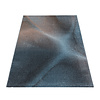 Retro vloerkleed - Stencil Light Blauw Antraciet