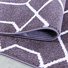 Retro vloerkleed - Stencil Paars Wit