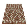 Retro vloerkleed - Stencil Pattern Bruin/Wit - thumbnail 2