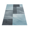 Retro vloerkleed - Stencil Rectangles Blauw/Grijs