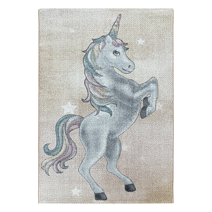 Kindervloerkleed Unicorn - Fleurtje Geel - 1