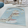 Kindervloerkleed - Lucy Giraffe Blauw - thumbnail