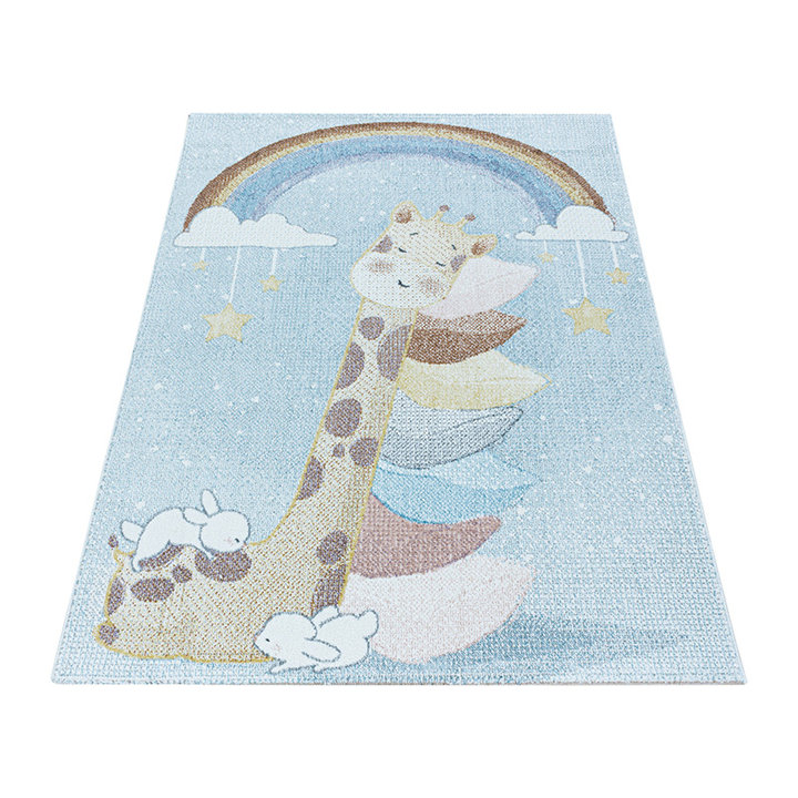 Kindervloerkleed - Lucy Giraffe Blauw - 2