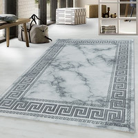 Modern vloerkleed - Marble Edge Grijs/Zilver