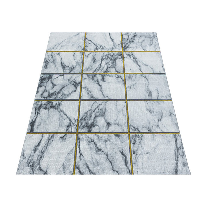 Modern vloerkleed - Marble Box Grijs/Goud - 2