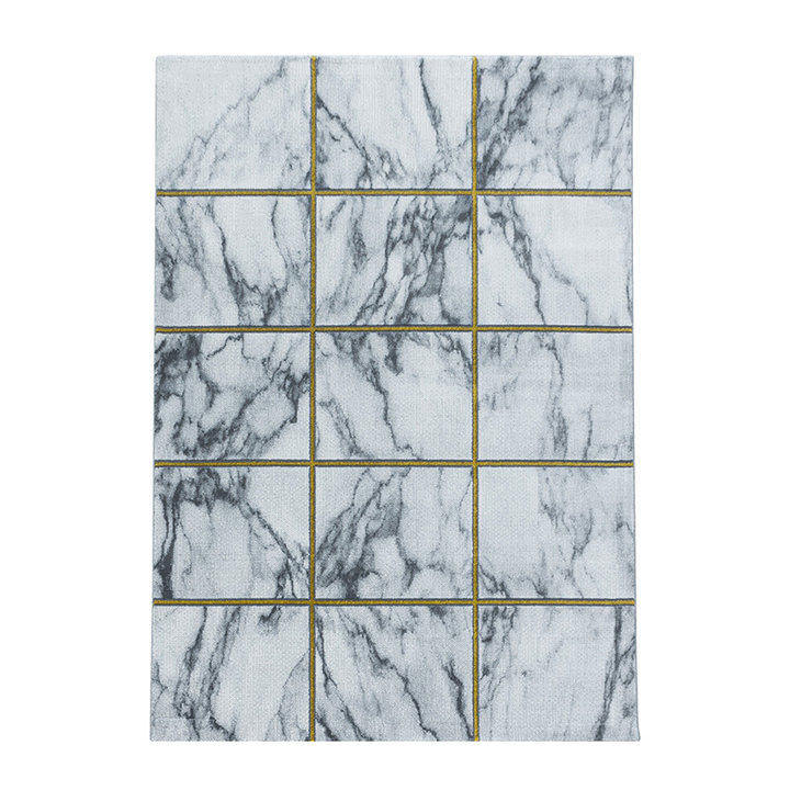 Modern vloerkleed - Marble Box Grijs/Goud - 1