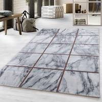 Modern vloerkleed - Marble Box Grijs Bruin