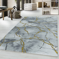 Modern vloerkleed - Marble Branch Grijs Goud