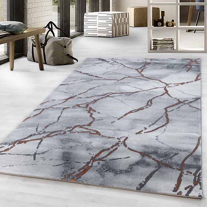 Modern vloerkleed - Marble Branch Grijs Bruin