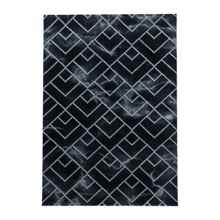 Modern vloerkleed - Marble Pattern Antraciet/Zilver - 1