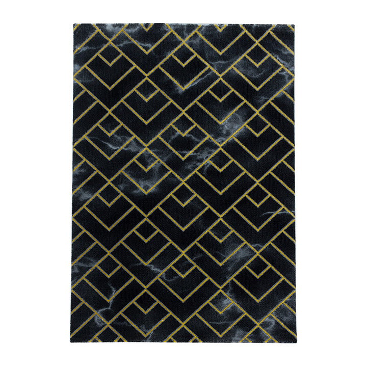 Modern vloerkleed - Marble Pattern Antraciet/Goud - 1