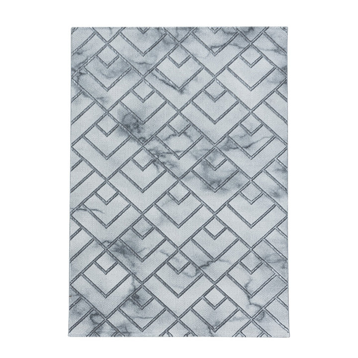 Modern vloerkleed - Marble Pattern Grijs/Zilver - 1
