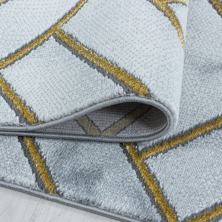 Modern vloerkleed - Marble Pattern Grijs/Goud - 4
