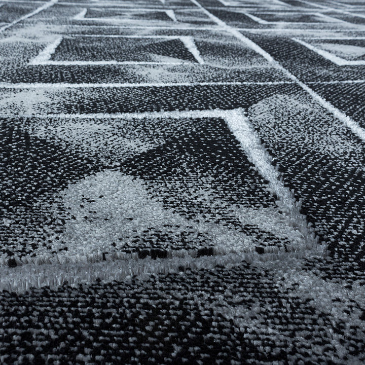Modern vloerkleed - Marble Square Antraciet/Zilver - 5