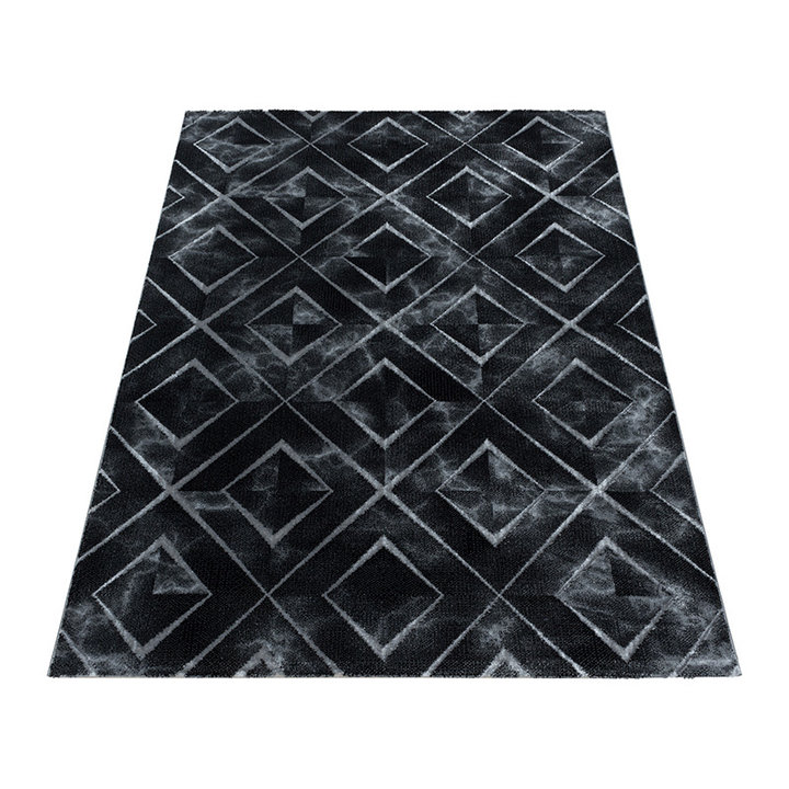 Modern vloerkleed - Marble Square Antraciet/Zilver - 2