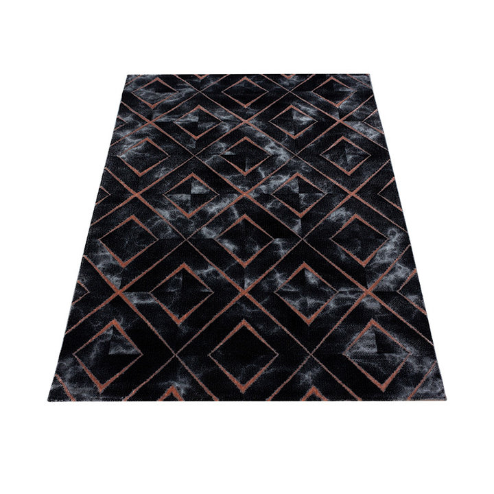 Modern vloerkleed - Marble Square Antraciet/Bruin - 2