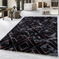 Modern vloerkleed - Marble Square Antraciet Bruin