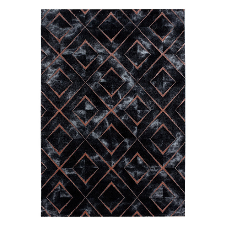 Modern vloerkleed - Marble Square Antraciet/Bruin - 1