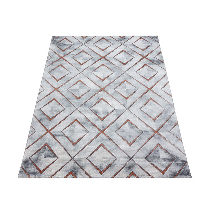 Modern vloerkleed - Marble Square Grijs/Bruin - 2