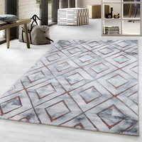 Modern vloerkleed - Marble Square Grijs Bruin
