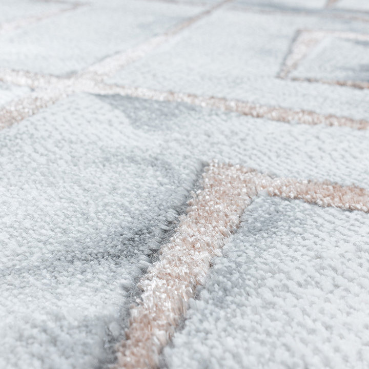 Modern vloerkleed - Marble Square Grijs/Bruin - 5