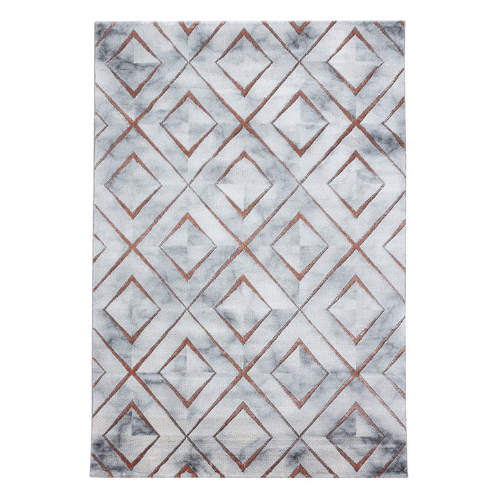 Modern vloerkleed - Marble Square Grijs/Bruin - 1